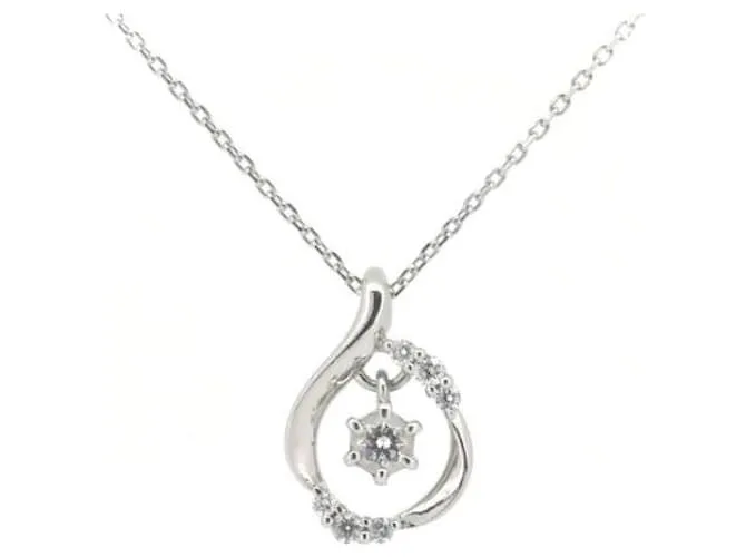 & Other Stories Collar de diamantes de platino PT995 en excelente estado Plata 