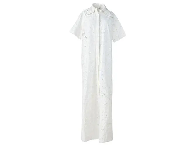 Autre Marque Vestido camisero Diamente de diseñador contemporáneo Blanco 