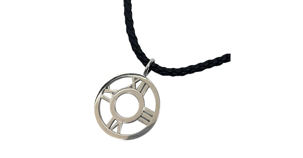 Collar colgante medallón abierto Atlas de Tiffany & Co. Negro 