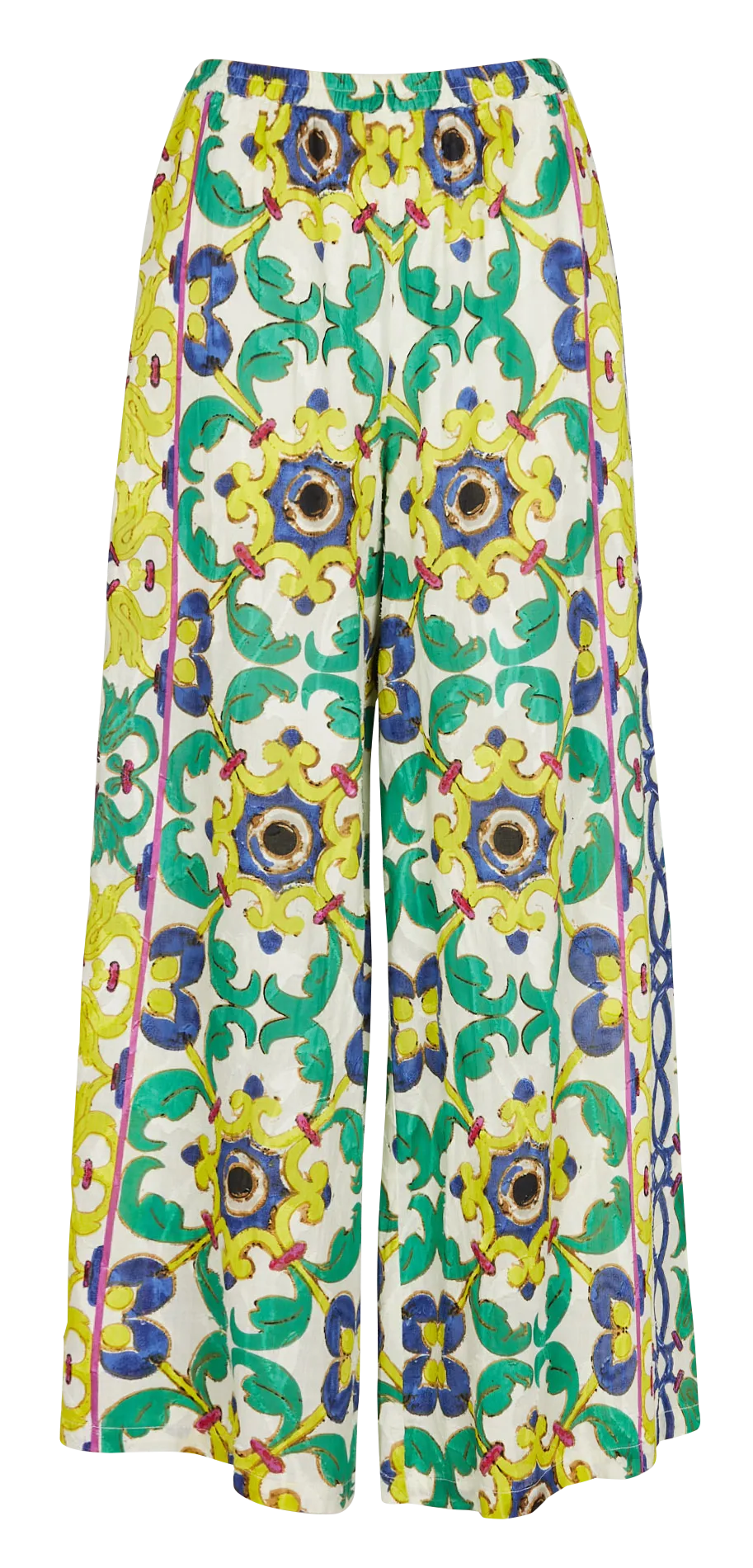 CORVINA - Pantalón ancho de algodón estampado en multicolor