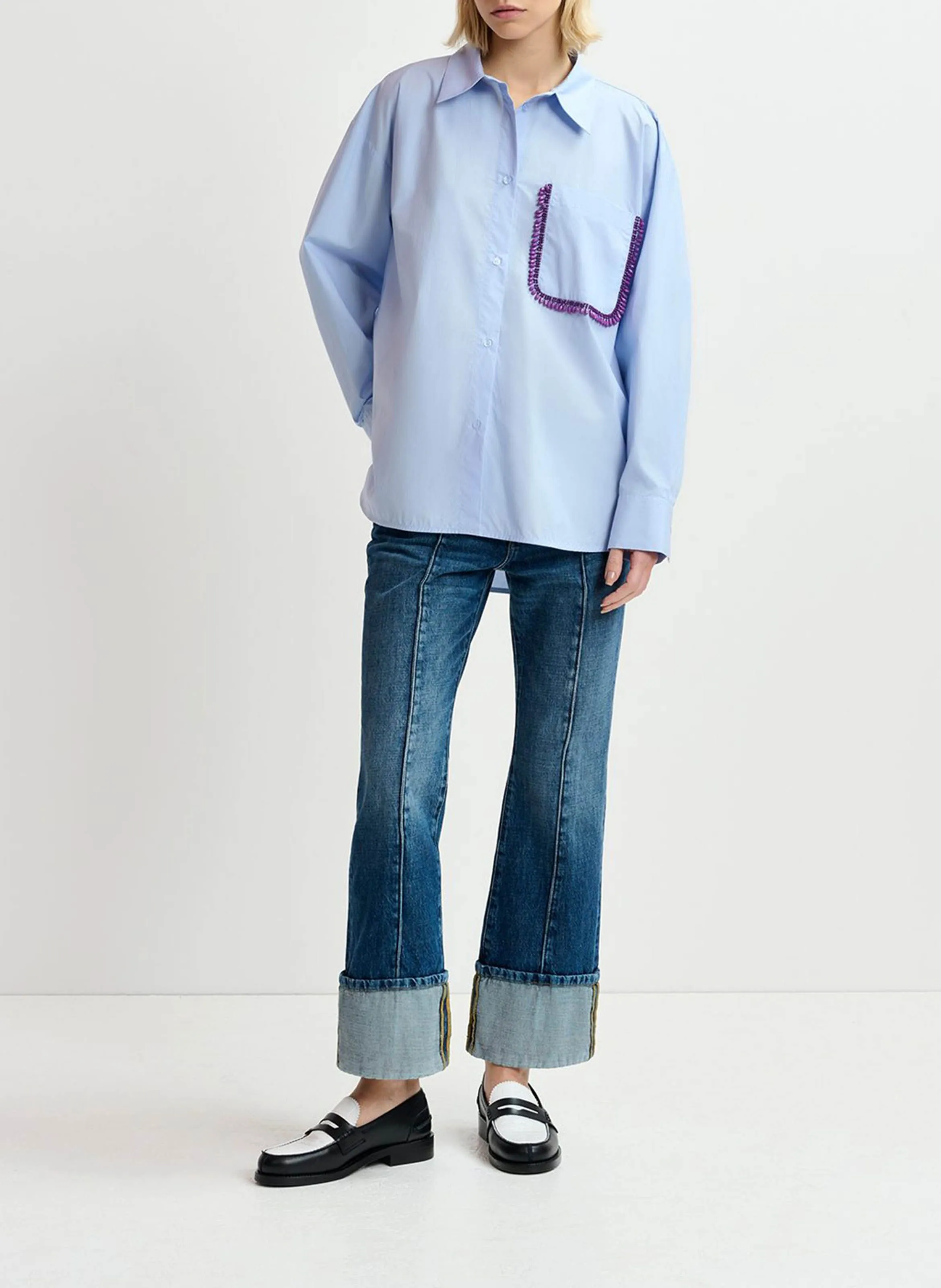 ESSENTIEL ANTWERP GET - Camisa con cuello clásico en azul