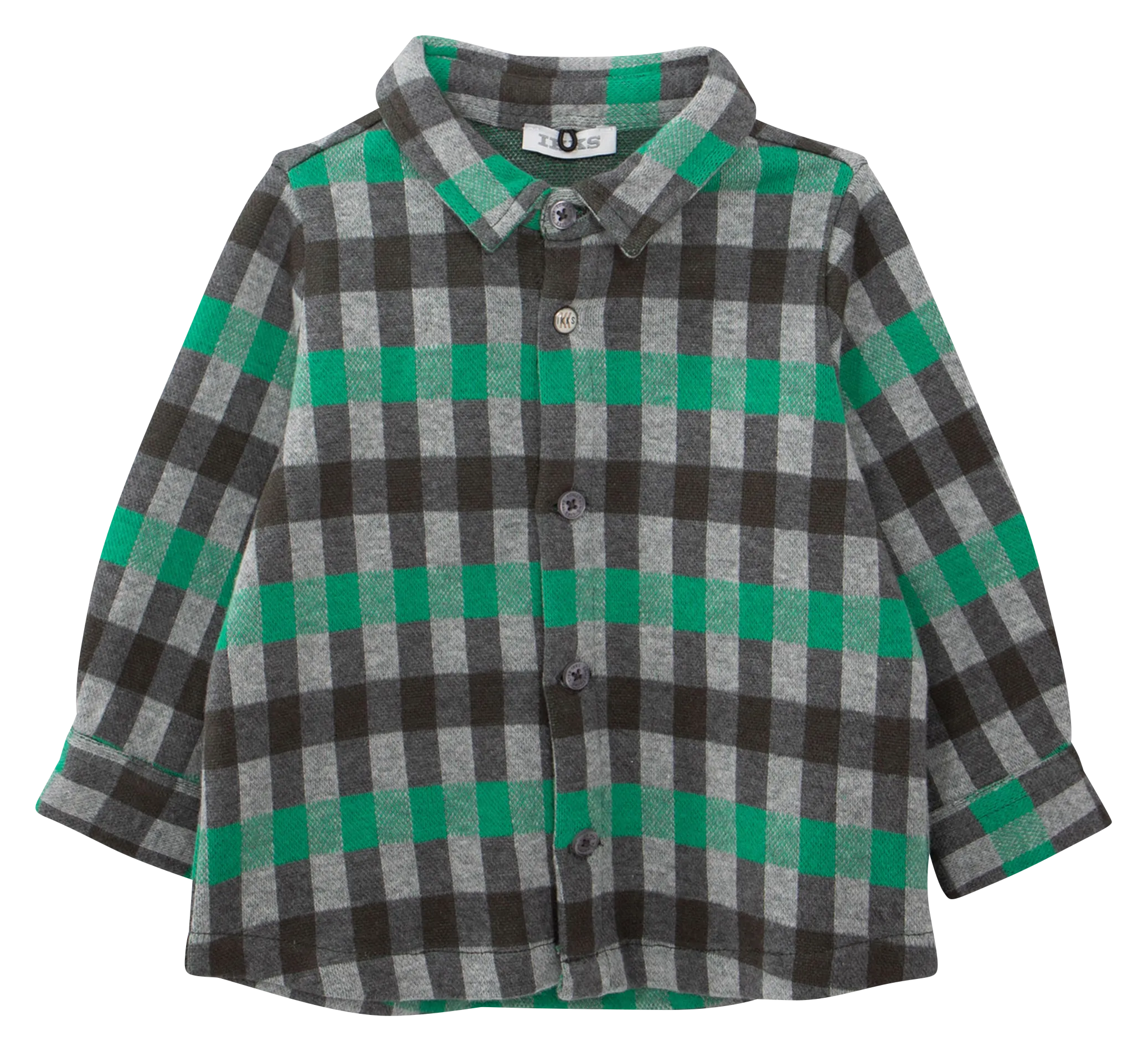 IKKS JUNIOR Camisa de algodón de cuadros en gris