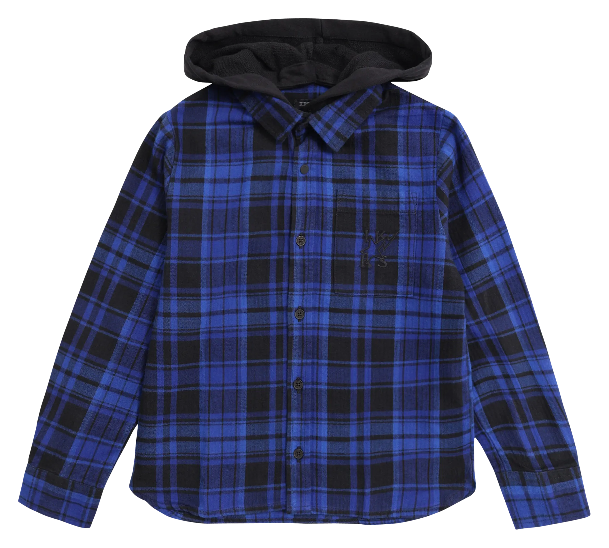 IKKS JUNIOR Camisa de cuello clásico recta a cuadros en azul