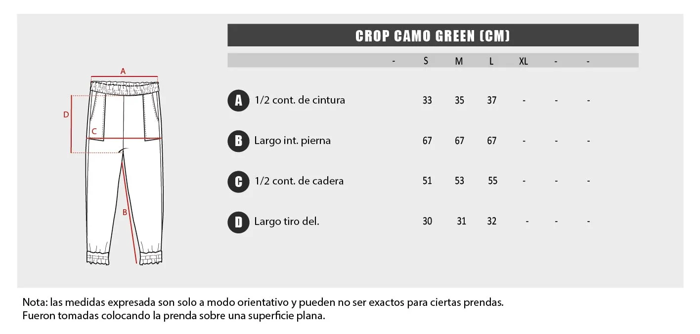PANTALON YTQ CROP CAMO/GREEN