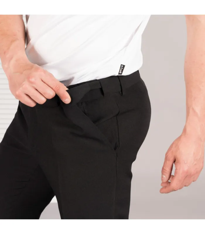 Pantalón de hombre con goma interior en lados de cintura, para hostelería, en tela plana UNIFORMES GARY'S 700016