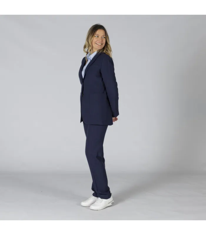 Pantalón de mujer con bolsillos de corte francés azul marino en tejido welfare UNIFORMES GARY'S 700015