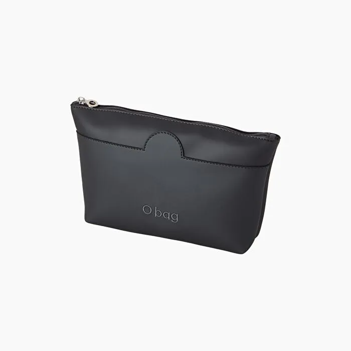 Pochette cosmetic negro metal en tejido de goma O bag up