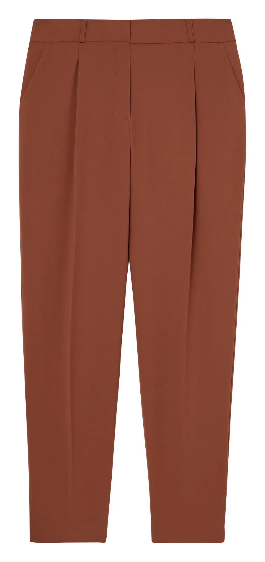 PONA - Pantalón recto con pinzas en marron