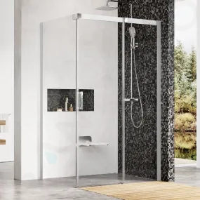 Ravak Matrix - Mampara de ducha en tres partes MSDPS-120/90 R, 119-121x89-91 cm, satinado/cristal transparente 0WPG7U00Z1