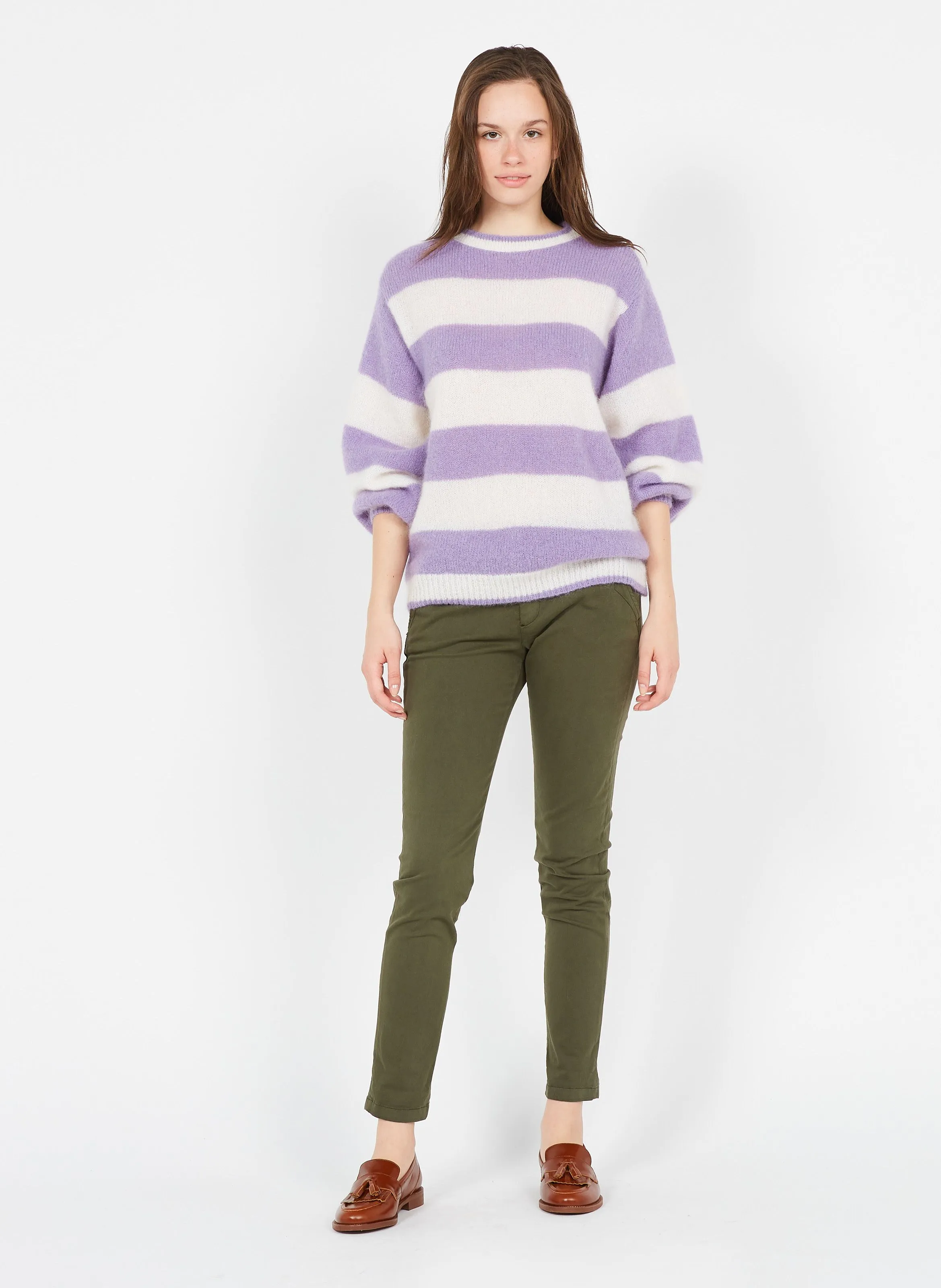 SANDY 2 BASIC - Pantalón chino de algodón elástico en caqui