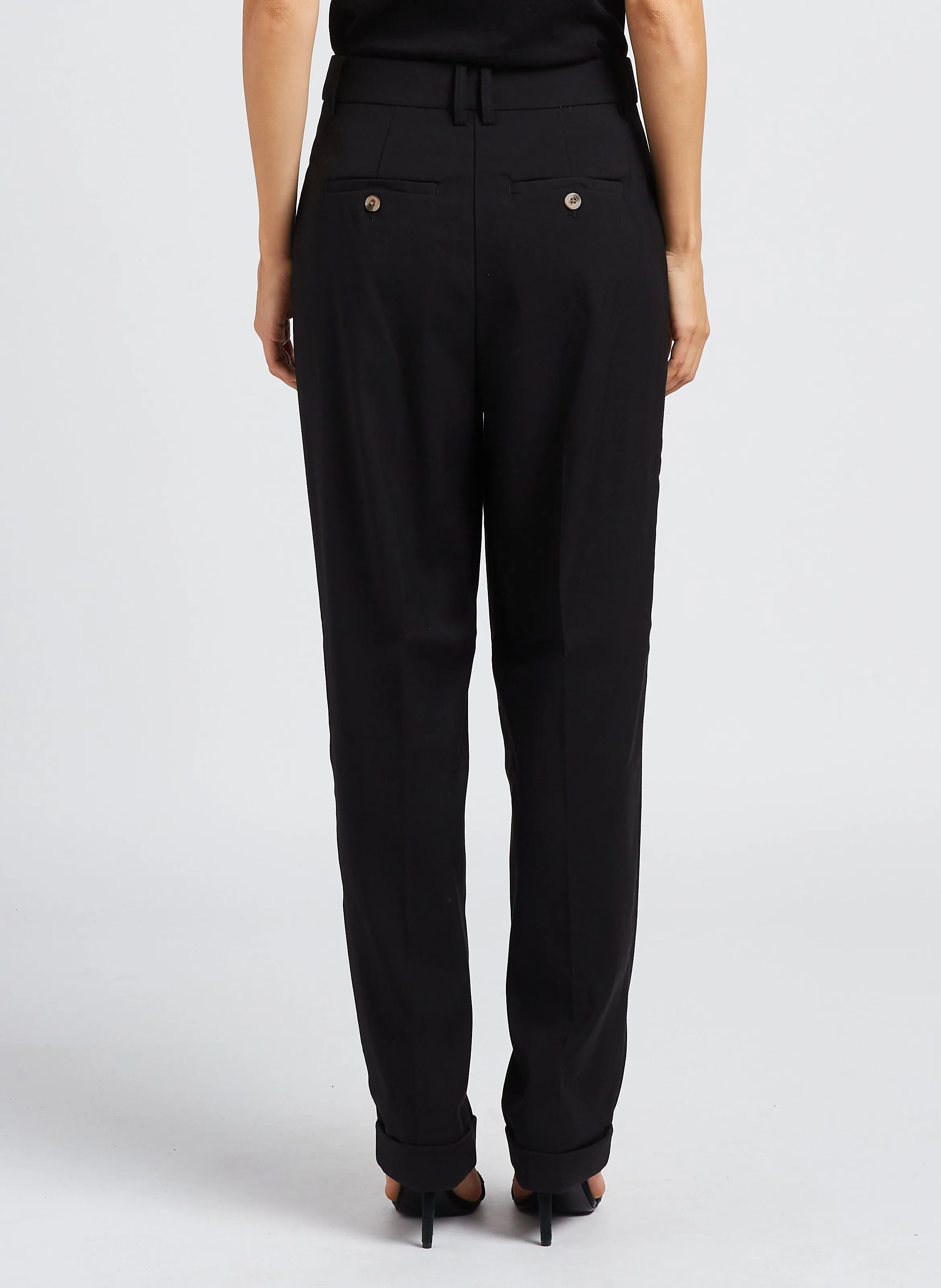SARINA - Pantalón ancho en negro