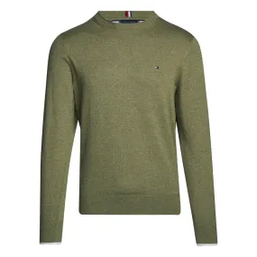 Suéter Tommy Hilfiger Mouline de algodón orgánico Faded Olive