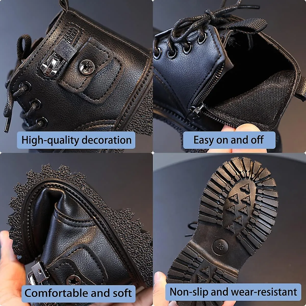 Toddler Boys Girls Hiking Boots Classic Ankle Boots Waterproof Outdoor Insulated Anti-slip Rubber Sole Winter Snow Boots(toddler